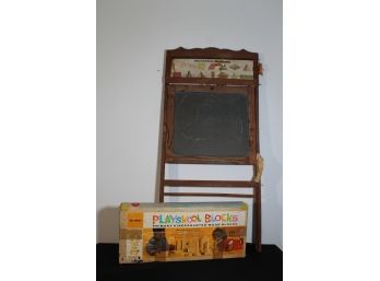 PLAYSKOOL Vintage Wooden Blocks And Easel