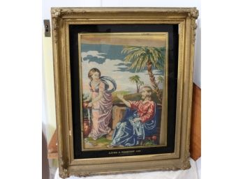 1864 Framed American Needlepoint- Shippable