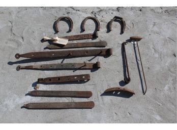 Antique Horseshoes, Hinges & More