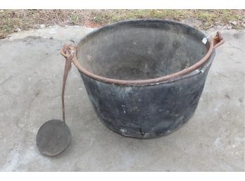 Antique Cauldron & Ladle