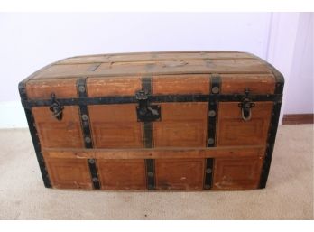 Antique Wood & Metal Trunk