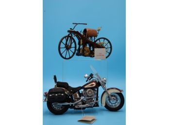 Franklin Mint Harley Davidson & 1885 Daimler - Shippable