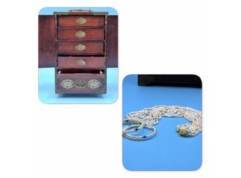 Chinese Jewelry Box & Seed Pearl Jewelry - Shippable