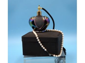 A Touch Of Elegance Beautiful Knotted  Pearls And Perfume Bottle  - Shippable