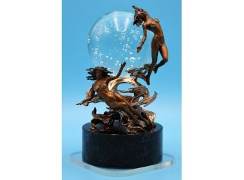 Franklin Mint 'Passions Of The Future' Crystal Ball Sculpture - Shippable