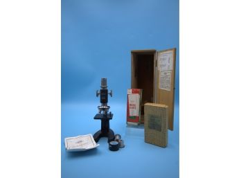 Atco Microscope With Box & Slides - Shippable