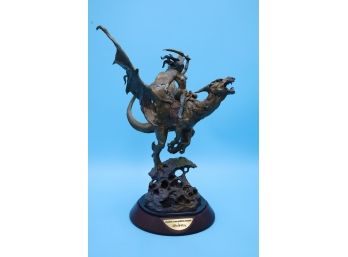 Franklin Mint Bronze 'Maiden Of The Golden Sword' Statue - Shippable