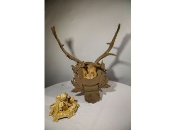 Antlers And Pottery Flower Pot