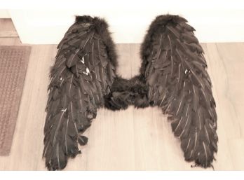 Black Feathered Costume Wings Needs Restoration