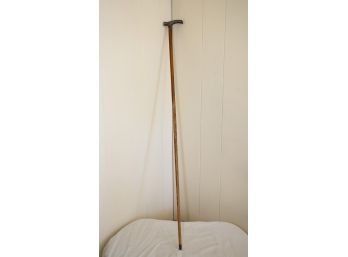 Antique Sterling Top Wood Staff 33.5'L