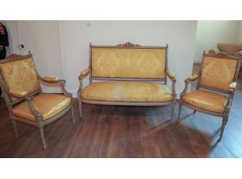 Antique French Settee With 2 Armchairs