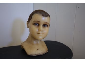 Victorian Antique Boy Wax Head Mannequin 10'H