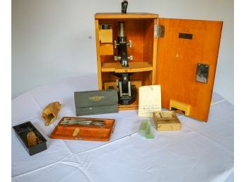 The Hughes Owens Microscope With Box