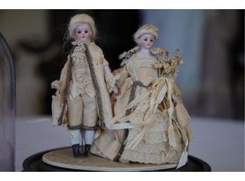 Antique Dome Victorian Bridal Couple