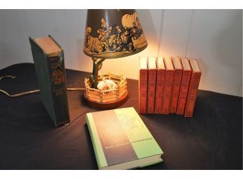 VINTAGE Cowboy Lamp & Books-