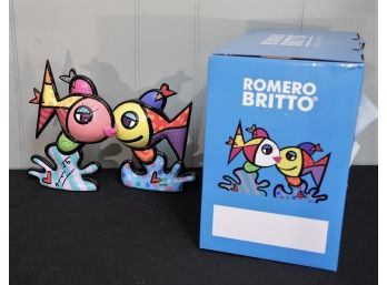 Romero BRITTO  'Deep Love'  KISSING FISH SCULPTURE  - Signed-SHIPPABLE