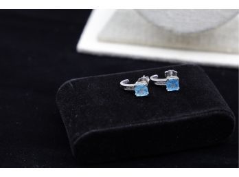 14K White Gold Pierced Earrings- Shippable