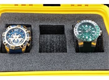 TWO Invicta Watches In Multi Watch Storage Box - LIKE NEW SHIPPABLE