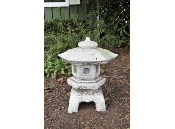 Vintage Concrete PAGODA Garden Statue