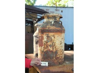 2 Vintage Milk Cans - Metal