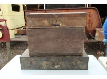 3-antique Wooden Tool Boxes