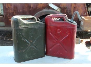 2 Vintage Metal Gas Cans- US