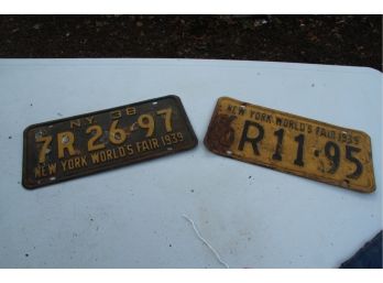 !930's World Fair License Plates -SHIPPABLE