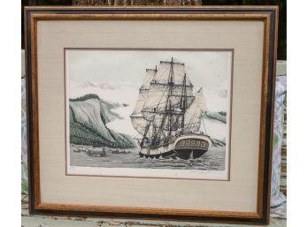 Color Etching By Alan Jay Gaines 'the Columbia' Hand-signed With COA