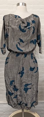 70s Rayon Boutique Dress S M