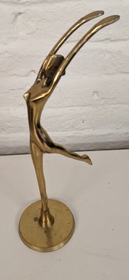 Mid Century Brass Dancer Sculpture