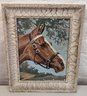 Vintage Paint By Number Framed Equestrian Horse Painting