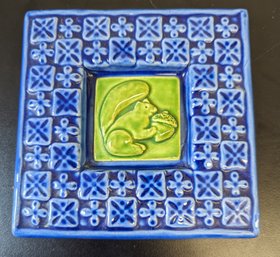 Ken Goldstrom Boston Artist Pottery Tile Squirrel