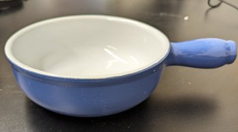 Emil Henry France Blue Flameware Ceramic Fondu Pan