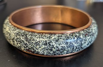 Mid Century Abstract Copper Bangle Bracelet