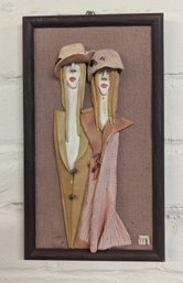 Ronit Spieler Vintage Clay Sculpture On Panel Wall Art Israeli Art