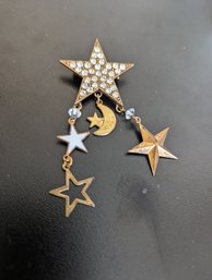 Vintage Moon & Stars Brooch