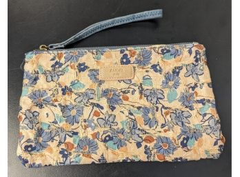 Anoki Paris Zip Pouch Bag Wristlet Textured Floral Fabric