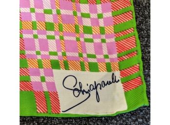 Schiaparelli Italy Silk Scarf 30' Vintage 70s