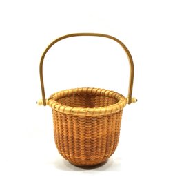 Small Vintage E.HANLEY Nantucket Wicker Woven Basket