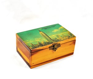 Vintage Empire State Building New York City Souvenir Cedar Trinket Box