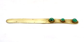 Antique Bronze & Malachite Page Turner/ Letter Opener