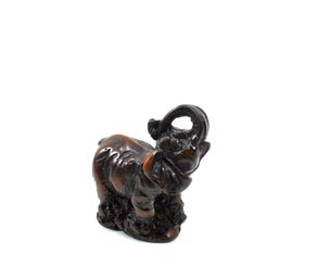 Vintage Carved Resin Miniature Elephant Figure