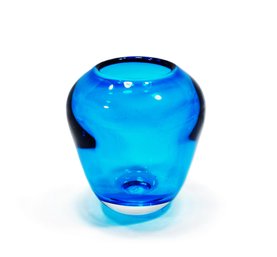 Original David Van Noppen Blue Art Glass Vase