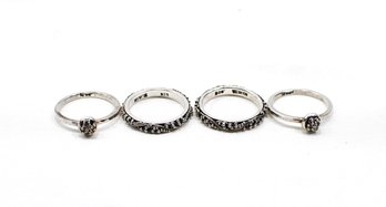 Sterling Silver Four Piece Ring Set