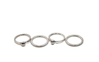 Sterling Silver Four Piece Ring Set