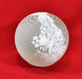 Modernist James Clarke Hand Blown Studio Art Glass Paperweight