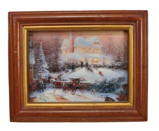 Thomas Kinkade Miniature Framed Art Print - Christmas