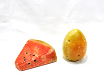 Vintage Italian Alabaster Stone Melon A Fruit