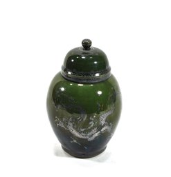 Antique Chinese Green Jar With Dragon