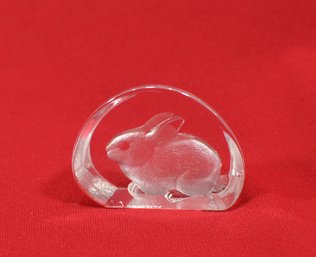 Vintage MATS JONASSON Sweden Crystal Bunny Rabbit Paperweight